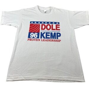 VTG 90's Dole Kemp 1996 Proven Leadership T-Shirt Mens L White Single Stitch